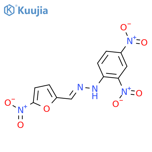 1-(2,4-dinitrophenyl)-2-[(5-nitrofuran-2-yl)methylidene]hydrazine structure