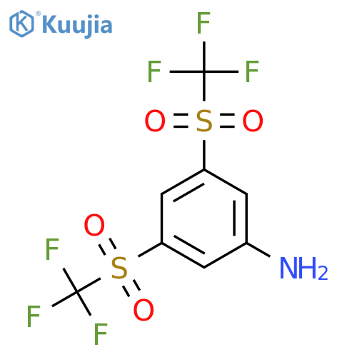 BENZENAMINE, 3,5-BIS[(TRIFLUOROMETHYL)SULFONYL]- structure