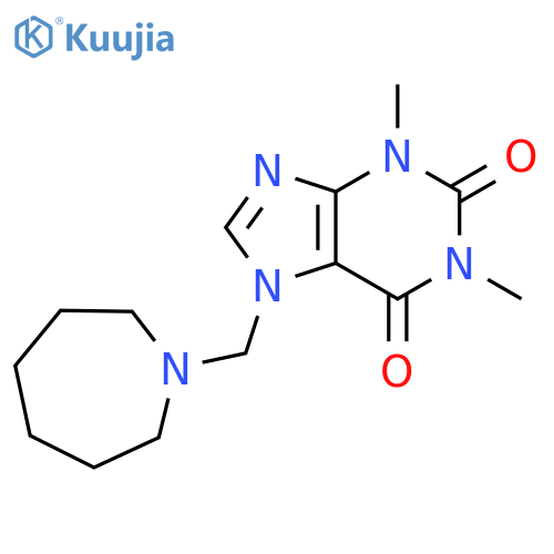 7-(azepan-1-yl)methyl-1,3-dimethyl-2,3,6,7-tetrahydro-1H-purine-2,6-dione structure
