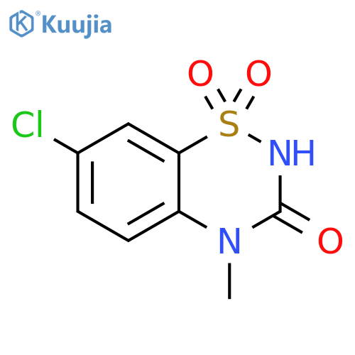 2H-1,2,4-Benzothiadiazin-3(4H)-one,7-chloro-4-methyl-, 1,1-dioxide structure
