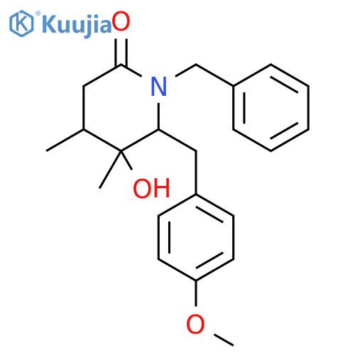2-Piperidinone,5-hydroxy-6-[(4-methoxyphenyl)methyl]-4,5-dimethyl-1-(phenylmethyl)- structure