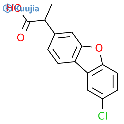 3-Dibenzofuranaceticacid, 8-chloro-a-methyl-,(+)- structure