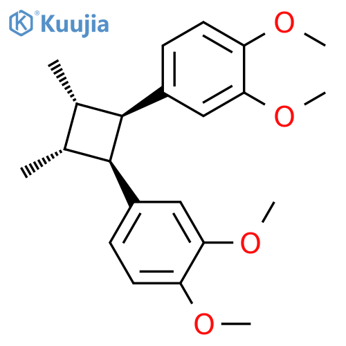 Benzene, 1,1'-[(1R,2S,3R,4S)-3,4-dimethyl-1,2-cyclobutanediyl]bis[3,4-dimethoxy-, rel- structure