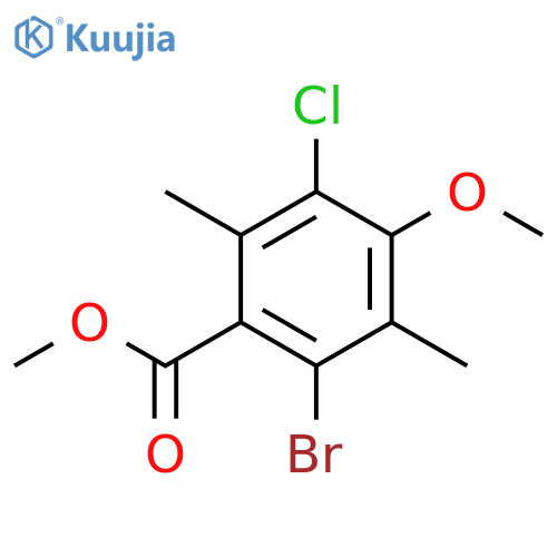 Benzoic acid, 2-bromo-5-chloro-4-methoxy-3,6-dimethyl-, methyl ester structure