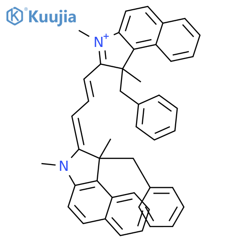 1-Benzyl-2-[(E)-3-(1-benzyl-1,3-dimethylbenzo[e]indol-3-ium-2-yl)prop-2-enylidene]-1,3-dimethylbenzo[e]indole;hexafluorophosphate structure