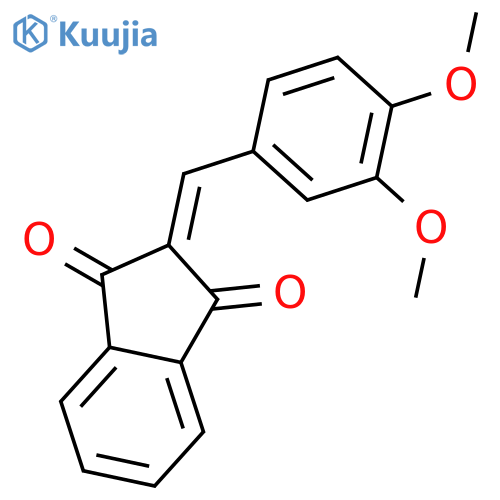 1H-Indene-1,3(2H)-dione, 2-[(3,4-dimethoxyphenyl)methylene]- structure