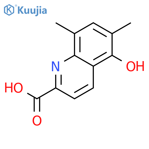 2-Quinolinecarboxylic acid, 5-hydroxy-6,8-dimethyl- structure