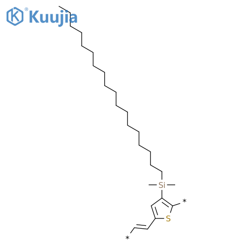 Poly[[3-(dimethyloctadecylsilyl)-2,5-thiophenediyl]-1,2-ethenediyl] structure