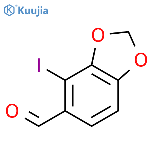 1,3-Benzodioxole-5-carboxaldehyde, 4-iodo- structure