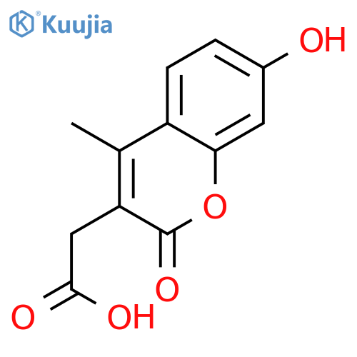 2-(7-hydroxy-4-methyl-2-oxo-2H-chromen-3-yl)acetic acid structure