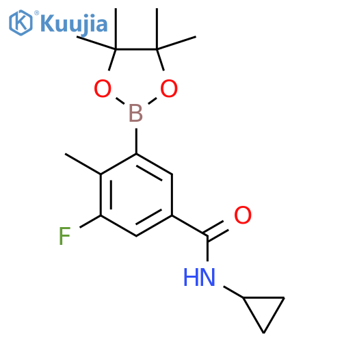 N-Cyclopropyl-3-fluoro-4-methyl-5-(4,4,5,5-tetramethyl-1,3,2-dioxaborolan-2-yl)benzamide structure