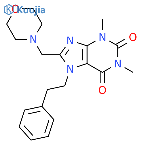 1,3-dimethyl-8-(morpholin-4-yl)methyl-7-(2-phenylethyl)-2,3,6,7-tetrahydro-1H-purine-2,6-dione structure
