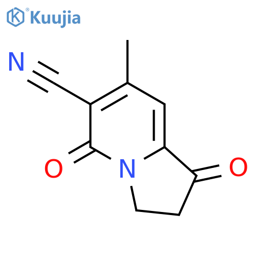 1,2,3,5-Tetrahydro-7-methyl-1,5-dioxo-6-indolizinecarbonitrile structure
