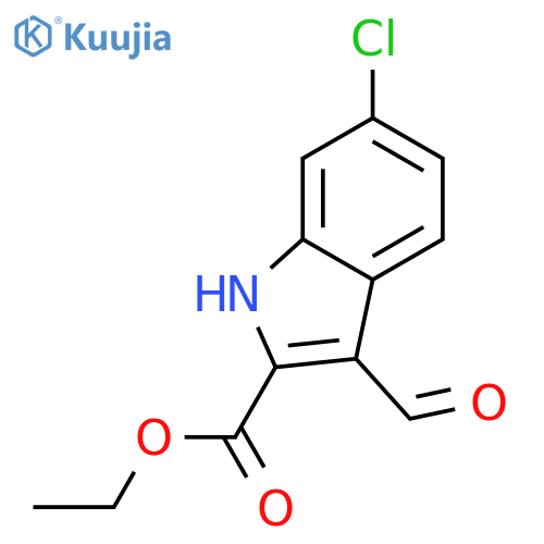 1H-Indole-2-carboxylic acid, 6-chloro-3-formyl-, ethyl ester structure