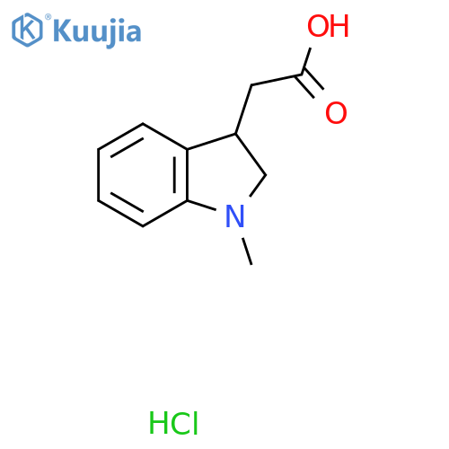 2-(1-Methyl-2,3-dihydroindol-3-yl)acetic acid;hydrochloride structure