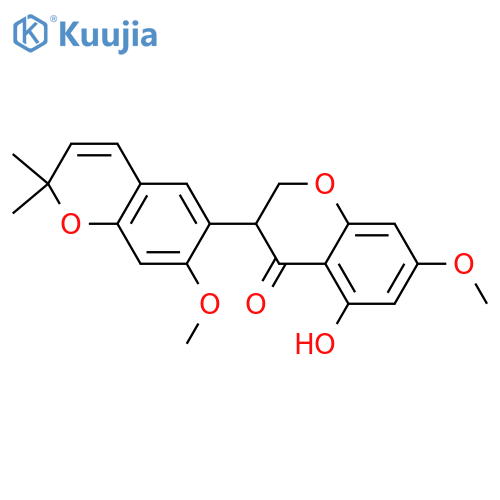 5-Hydroxy-7,7'-dimethoxy-2',2'-dimethyl-[3,6'-bi-2H-1-benzopyran]-4(3H)-one; (±)-form structure