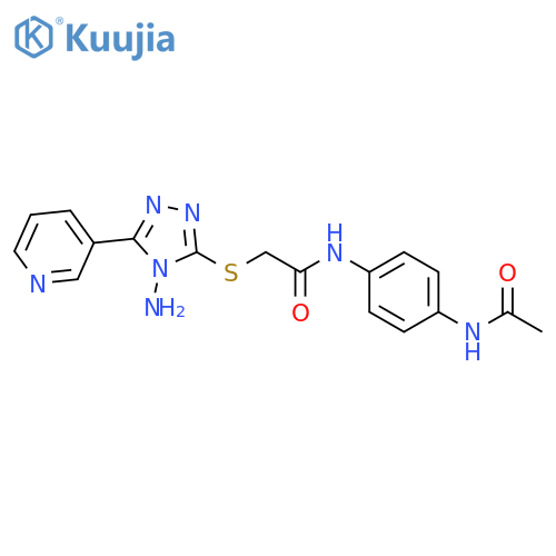 2-{4-amino-5-(pyridin-3-yl)-4H-1,2,4-triazol-3-ylsulfanyl}-N-(4-acetamidophenyl)acetamide structure