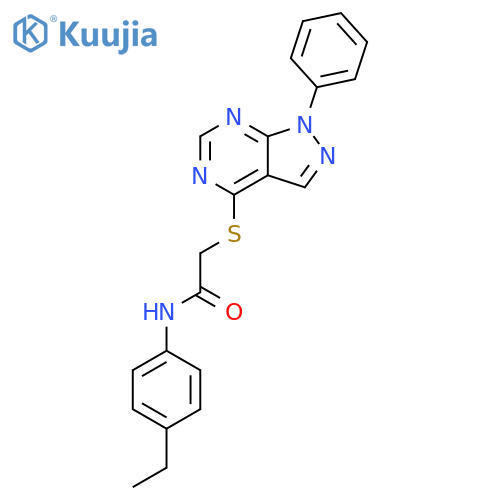 N-(4-ethylphenyl)-2-({1-phenyl-1H-pyrazolo3,4-dpyrimidin-4-yl}sulfanyl)acetamide structure