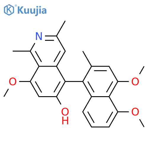 6-Isoquinolinol,5-(4,5-dimethoxy-2-methyl-1-naphthalenyl)-8-methoxy-1,3-dimethyl-, stereoisomer structure