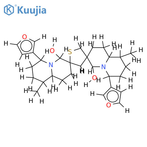 (3S)-6t,6''c''-di-furan-3-yl-9c,9''t''-dimethyl-(3rS,9ac,2'r'C2,4't'C2'',3''r''C3',9''at'')-dodecahydro-dispiro[quinolizine-3,2'-thiophene-4',3''-quinolizine]-4t,4''c''-diol structure
