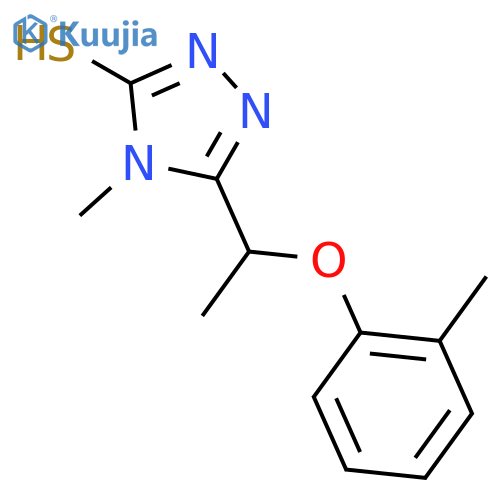 4-Methyl-5-1-(2-methylphenoxy)ethyl-4H-1,2,4-triazole-3-thiol structure