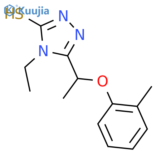 4-Ethyl-5-1-(2-methylphenoxy)ethyl-4H-1,2,4-triazole-3-thiol structure