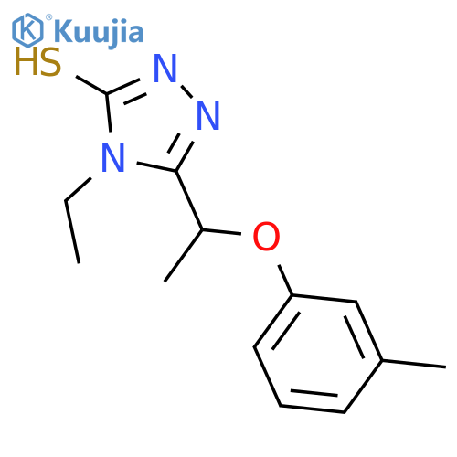 4-Ethyl-5-1-(3-methylphenoxy)ethyl-4H-1,2,4-triazole-3-thiol structure