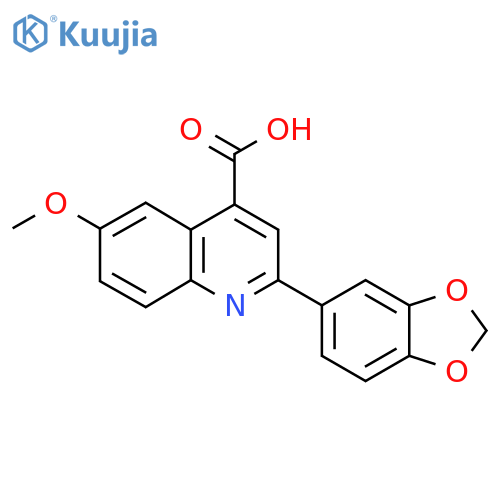 2-(1,3-Benzodioxol-5-yl)-6-methoxyquinoline-4-carboxylic acid structure