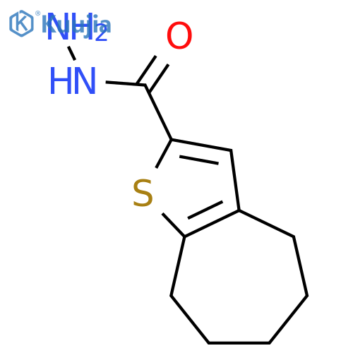 5,6,7,8-tetrahydro-4H-cycloheptabthiophene-2-carbohydrazide structure