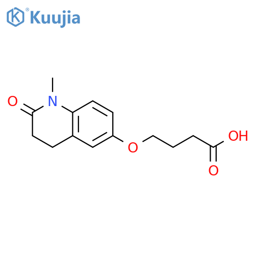 Butanoic acid, 4-[(1,2,3,4-tetrahydro-1-methyl-2-oxo-6-quinolinyl)oxy]- structure