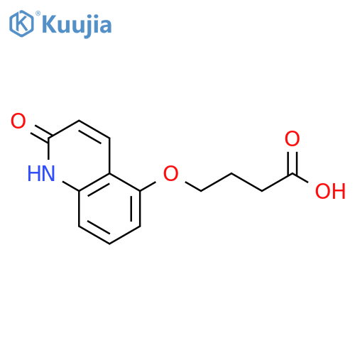Butanoic acid, 4-[(1,2-dihydro-2-oxo-5-quinolinyl)oxy]- structure