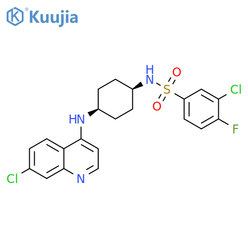 Benzenesulfonamide,3-chloro-N-[cis-4-[(7-chloro-4-quinolinyl)amino]cyclohexyl]-4-fluoro- structure