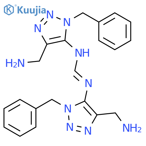 Methanimidamide,N,N'-bis[4-(aminomethyl)-1-(phenylmethyl)-1H-1,2,3-triazol-5-yl]- structure