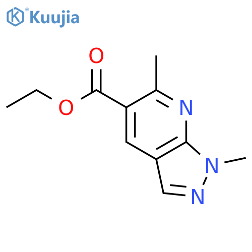 1H-Pyrazolo[3,4-b]pyridine-5-carboxylic acid, 1,6-dimethyl-, ethyl ester structure