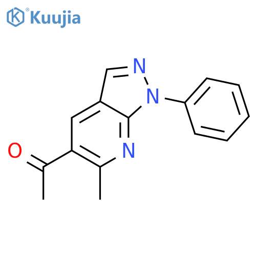 Ethanone, 1-(6-methyl-1-phenyl-1H-pyrazolo[3,4-b]pyridin-5-yl)- structure