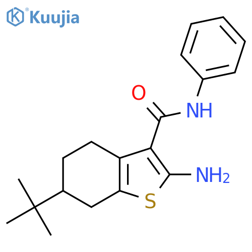 2-Amino-6-tert-butyl-N-phenyl-4,5,6,7-tetrahydro-1-benzothiophene-3-carboxamide structure