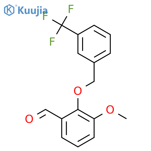 3-Methoxy-2-((3-(trifluoromethyl)benzyl)oxy)benzaldehyde structure