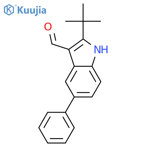 2-tert-butyl-5-phenyl-1H-indole-3-carbaldehyde structure