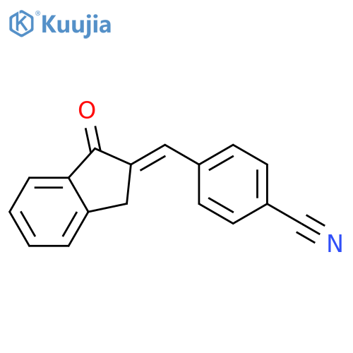Benzonitrile, 4-[(E)-(1,3-dihydro-1-oxo-2H-inden-2-ylidene)methyl]- structure