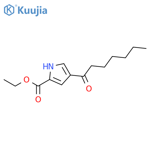 1H-PYRROLE-2-CARBOXYLIC ACID, 4-(1-OXOHEPTYL)-, ETHYL ESTER structure