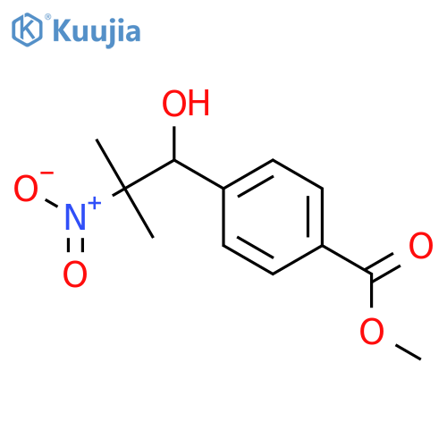 Benzoic acid, 4-(1-hydroxy-2-methyl-2-nitropropyl)-, methyl ester structure