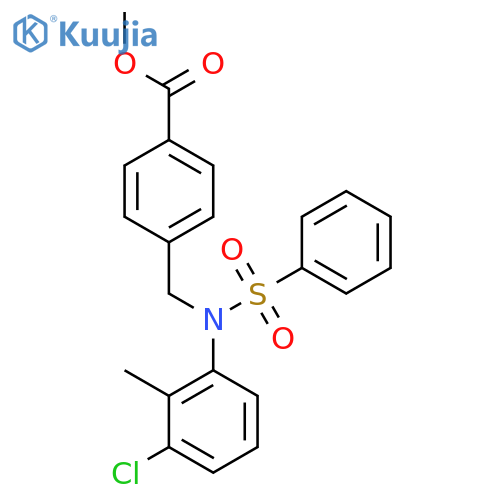 Methyl 4-{(3-chloro-2-methylphenyl)(phenylsulfonyl)aminomethyl}benzoate structure