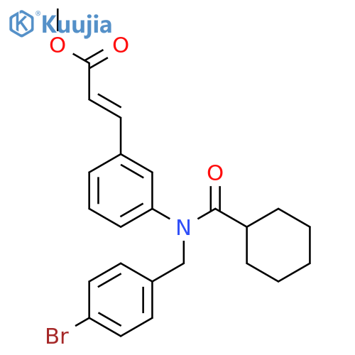 (E)-Methyl 3-(3-(N-(4-bromobenzyl)cyclohexanecarboxamido)phenyl)acrylate structure