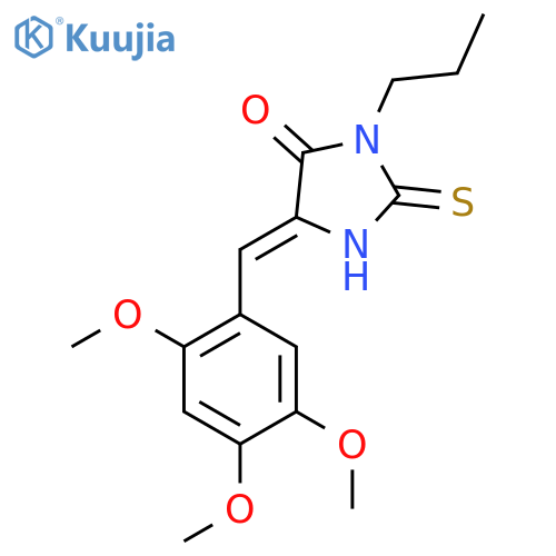 (5Z)-3-propyl-2-sulfanylidene-5-(2,4,5-trimethoxyphenyl)methylideneimidazolidin-4-one structure