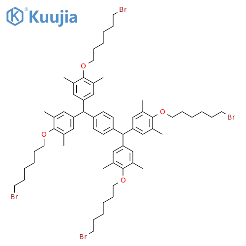 1,1',1'',1'''-(1,4-Phenylenedimethanetriyl)tetrakis{4-[(6-bromohexyl)oxy]-3,5-dimethylbenzene} structure