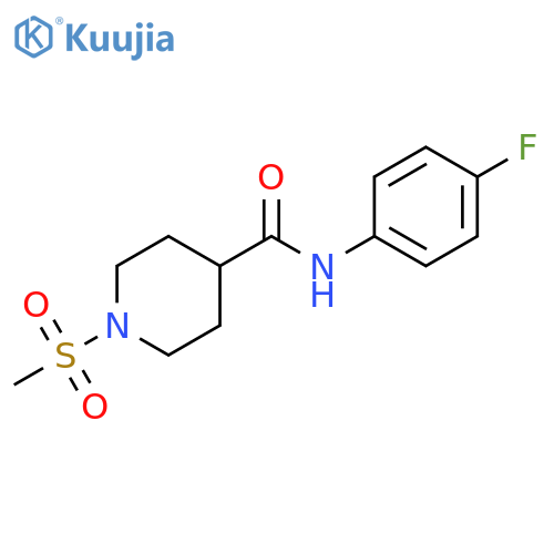 N-(4-fluorophenyl)-1-methanesulfonylpiperidine-4-carboxamide structure