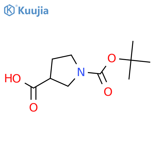 1-[(tert-butoxy)carbonyl]pyrrolidine-3-carboxylic acid structure