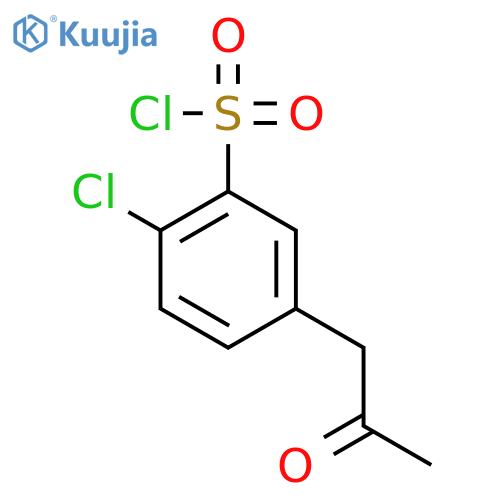 2-Chloro-5-(2-oxopropyl)benzene-1-sulfonyl chloride structure
