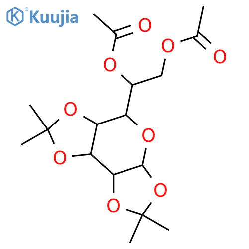 D-glycero-D-galacto-Heptose; α-Pyranose-form, 1,2:3,4-Di-O-isopropylidene, 6,7-di-Ac structure