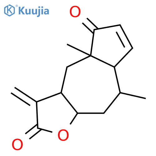 (3as,5r,5ar,8as,9ar)-5,8a-dimethyl-1-methylidene-3a,4,5,5a,9,9a-hexahydroazuleno[6,7-b]furan-2,8-dione structure